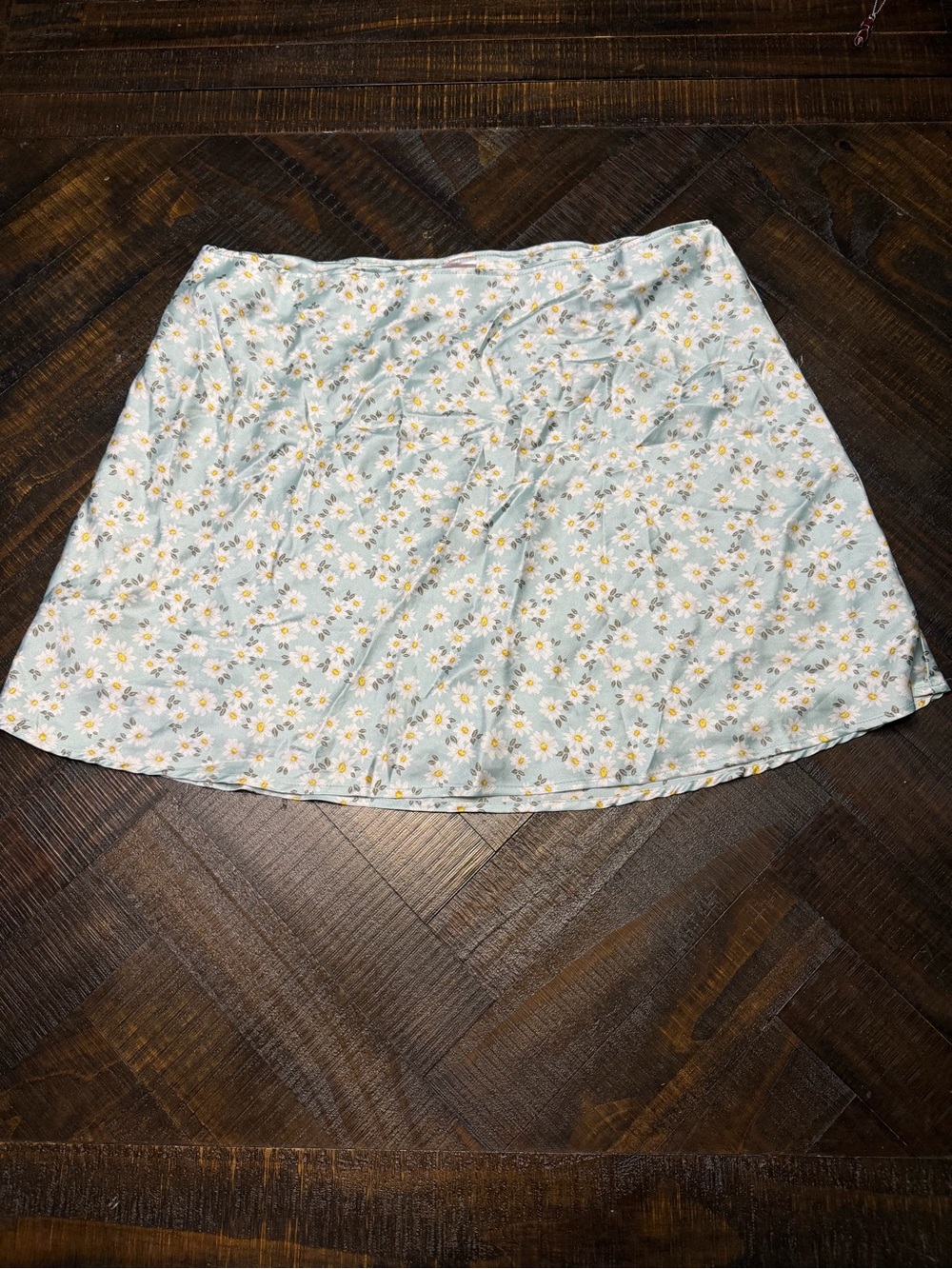 No Boundaries Light Blue Ditsy Daisy Skater Skirt